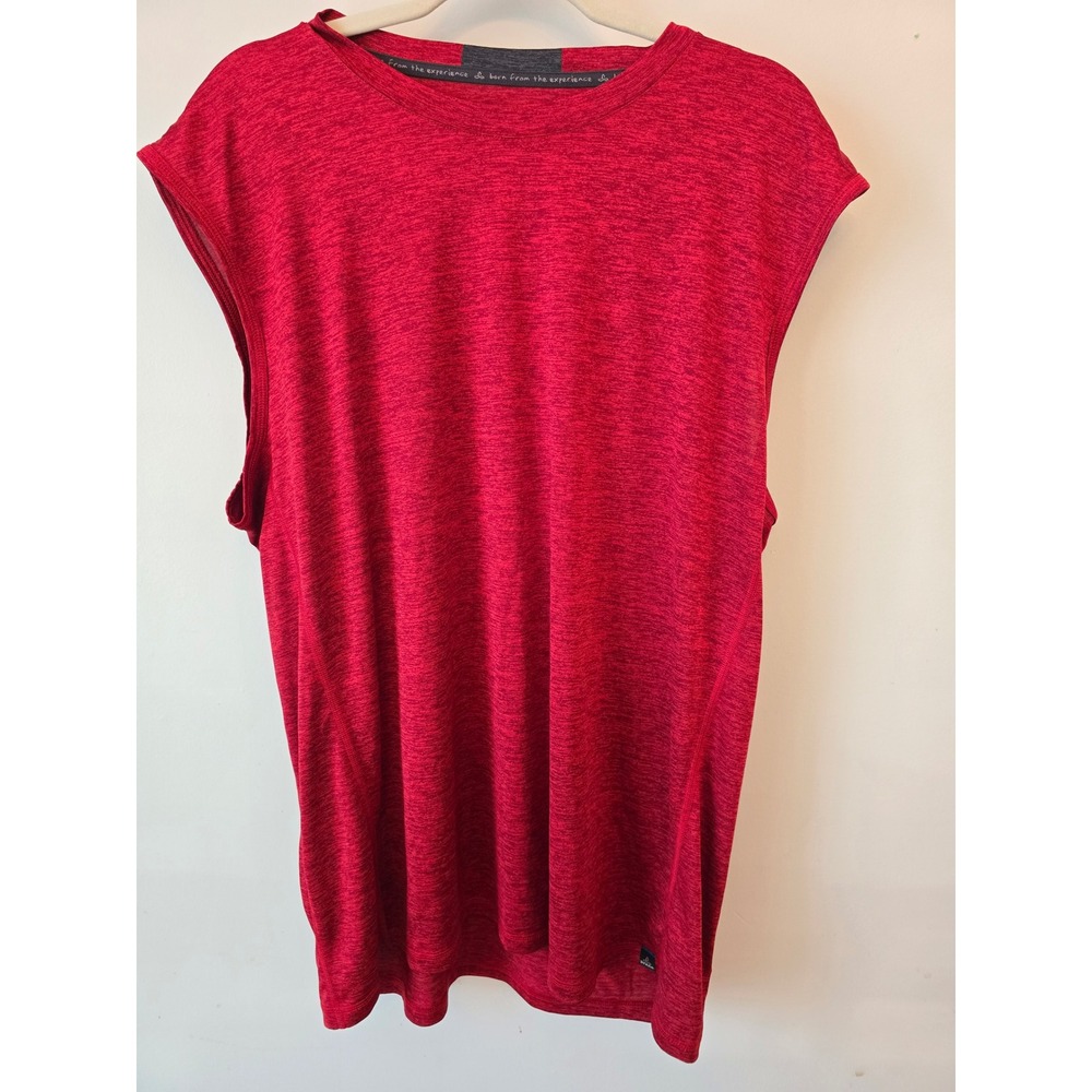 Prana Breathe Mens XXL‎ Sleeveless Athletic T-Shirt Red Heather Gym